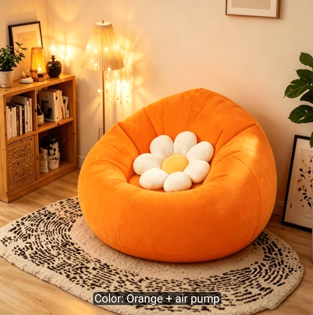 Orange Daisy Bean Bag Chair 