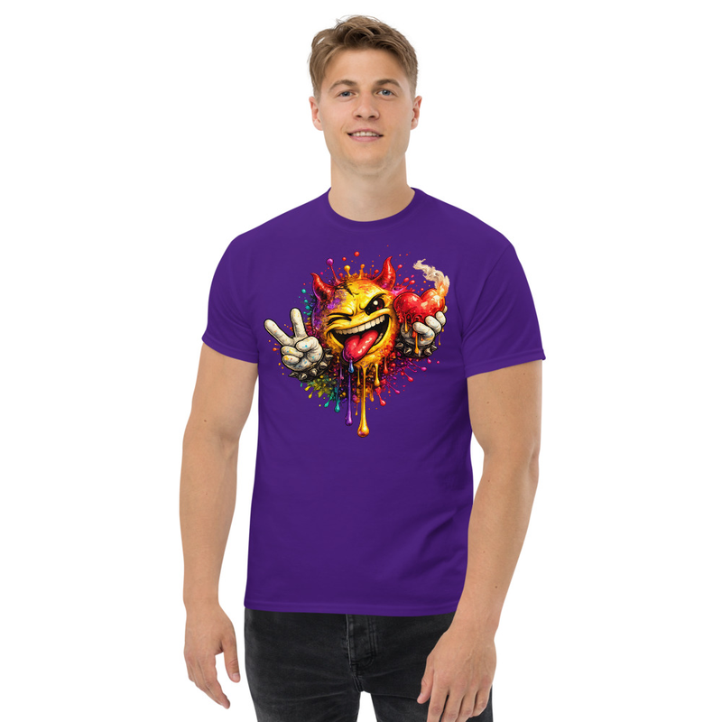 Unisex classic tee Color Splash Smiley Burning Heart