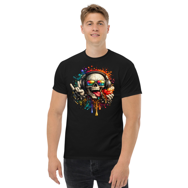 Unisex classic tee Skeleton color Splash Licking Heart