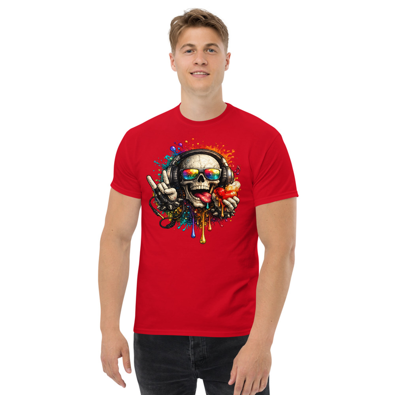Unisex classic tee Skeleton color Splash Licking Heart