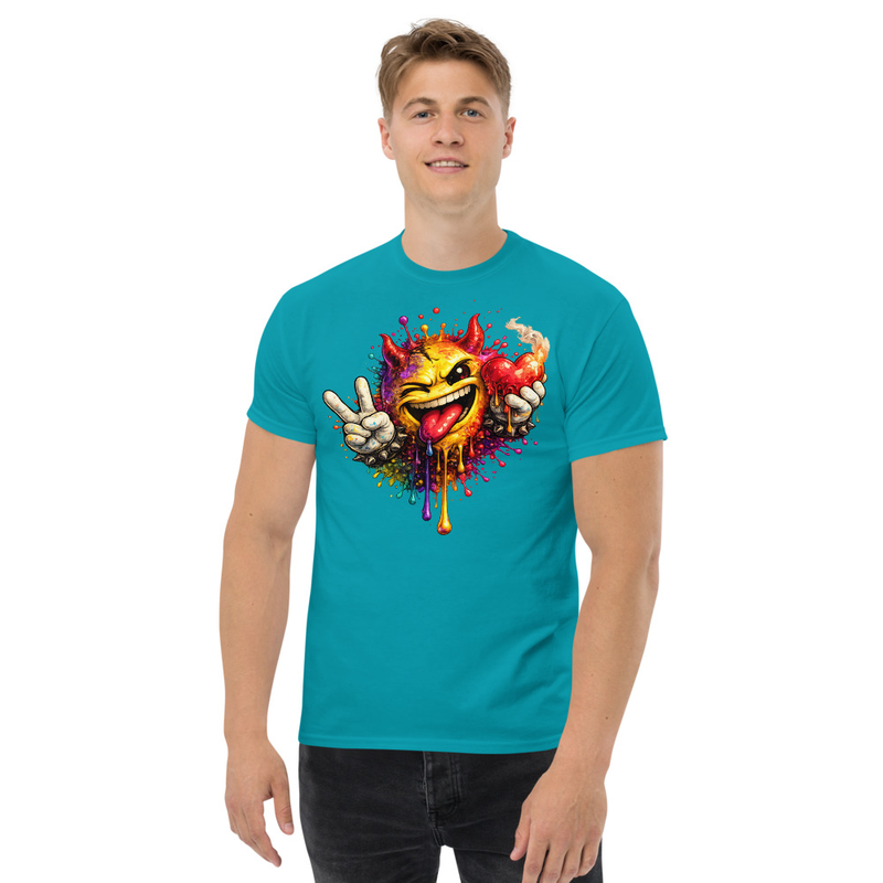 Unisex classic tee Color Splash Smiley Burning Heart
