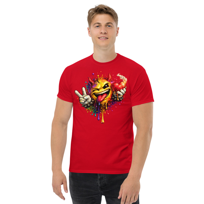 Unisex classic tee Color Splash Smiley Burning Heart