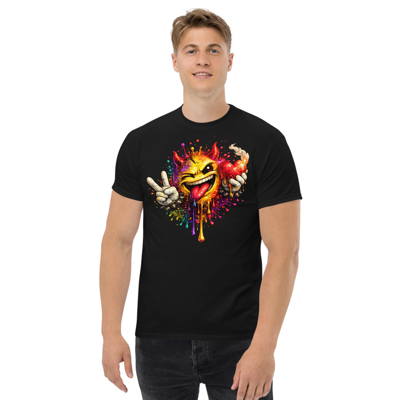 Unisex classic tee Color Splash Smiley Burning Heart