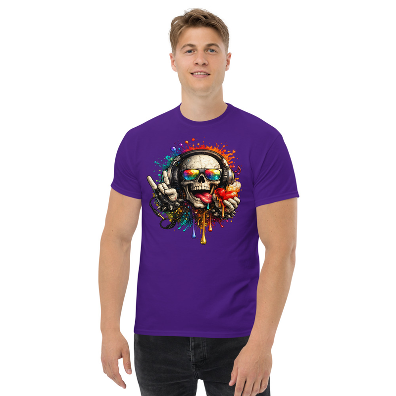 Unisex classic tee Skeleton color Splash Licking Heart