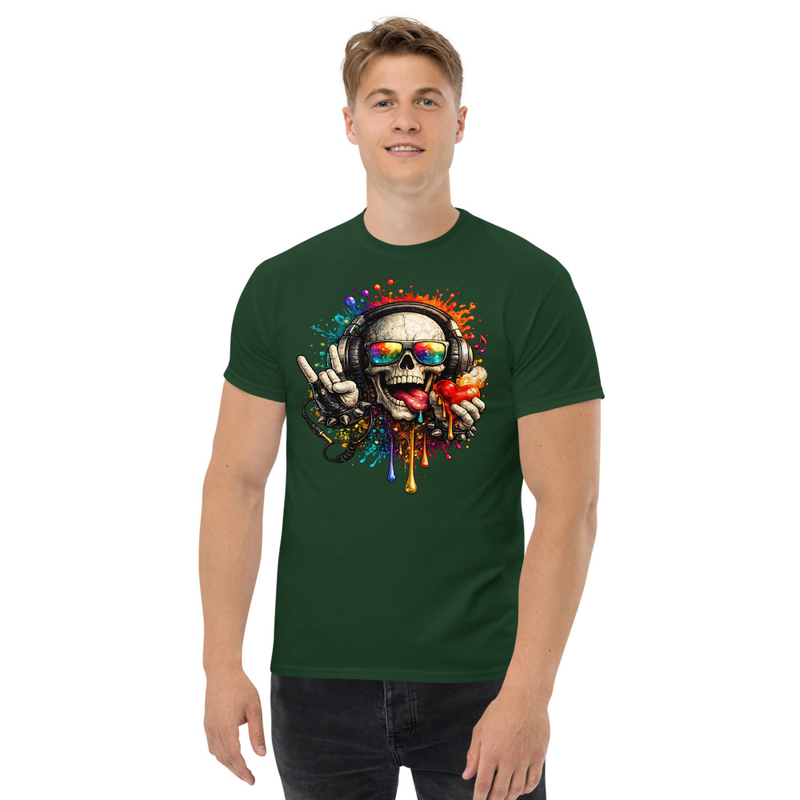 Unisex classic tee Skeleton color Splash Licking Heart