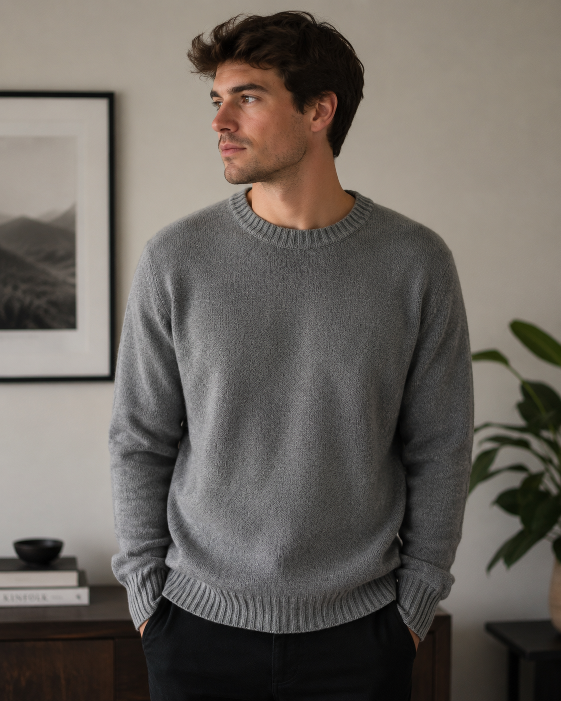 Men’s J Crew Classic Grey Wool Sweater