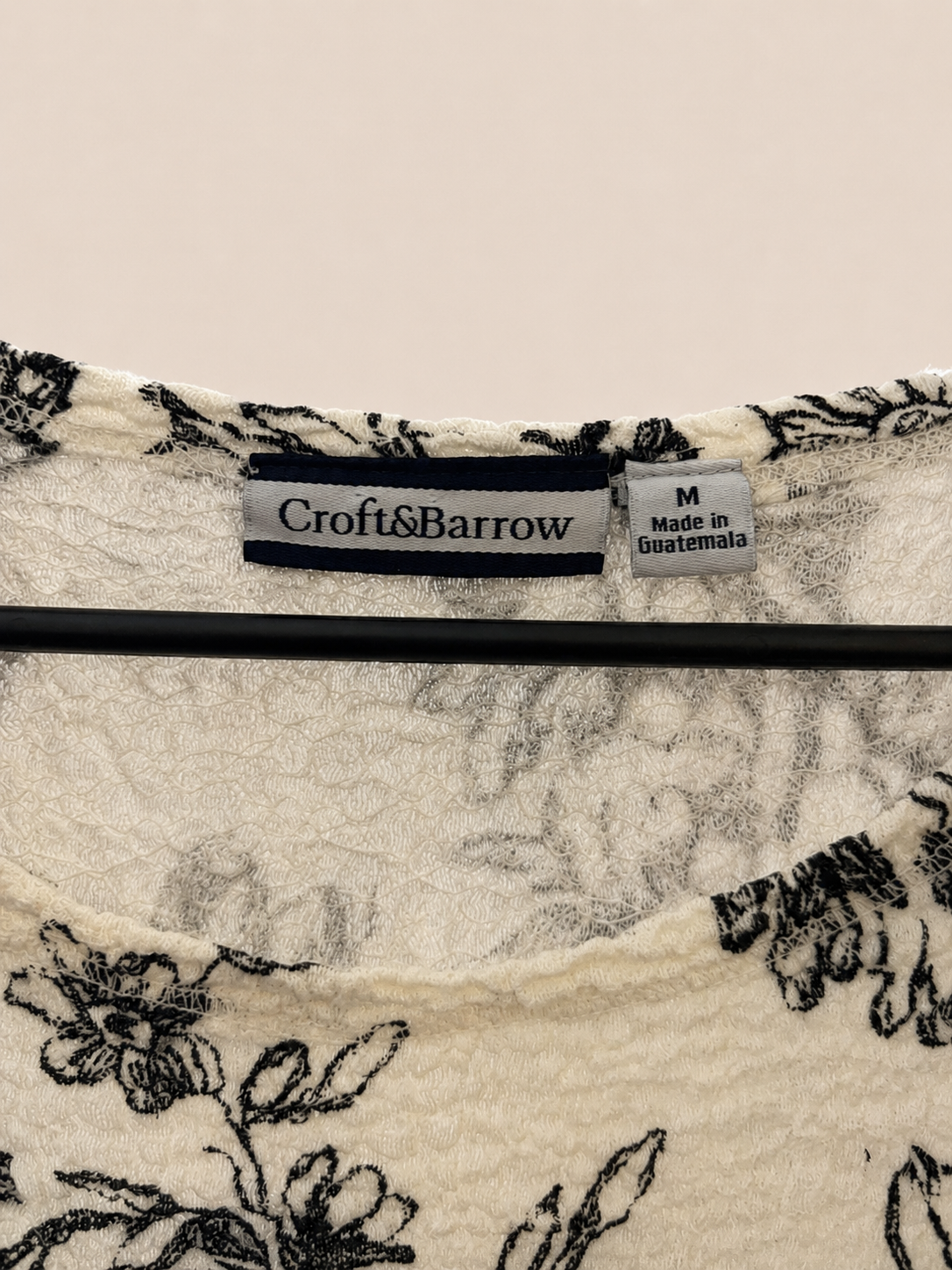Floral Print Textured T-Shirt