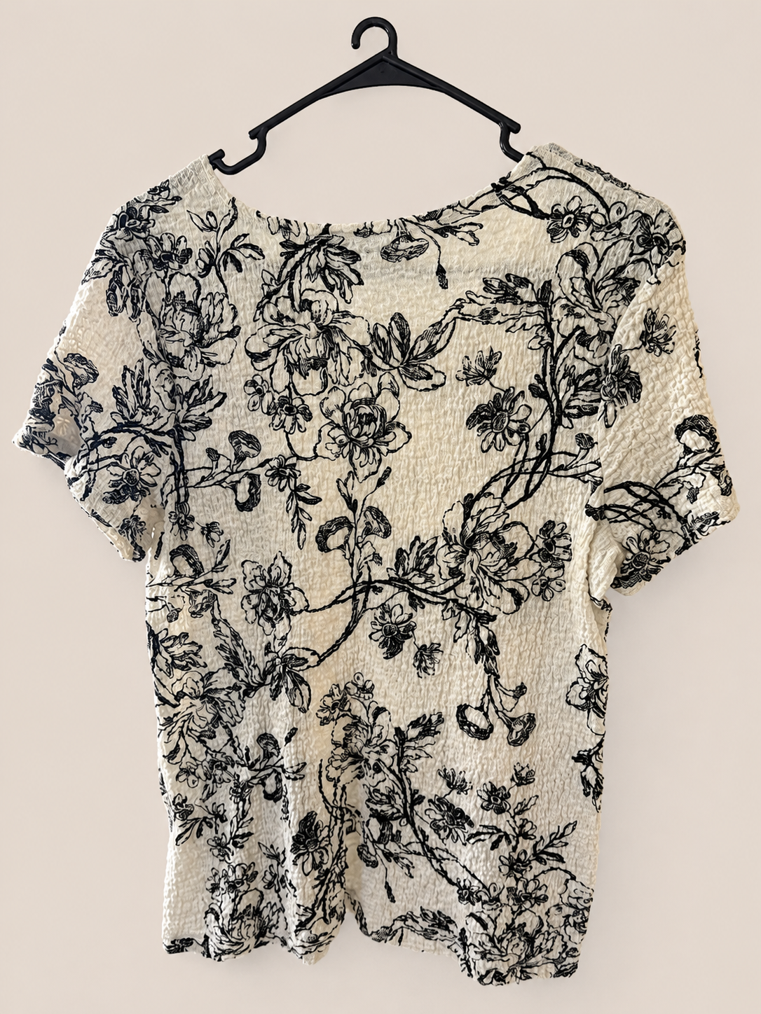 Floral Print Textured T-Shirt
