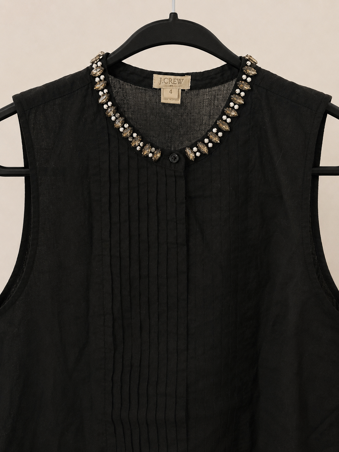 J Crew Sleeveless Black Blouse