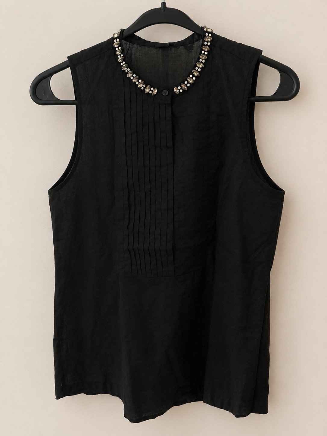 J Crew Sleeveless Black Blouse