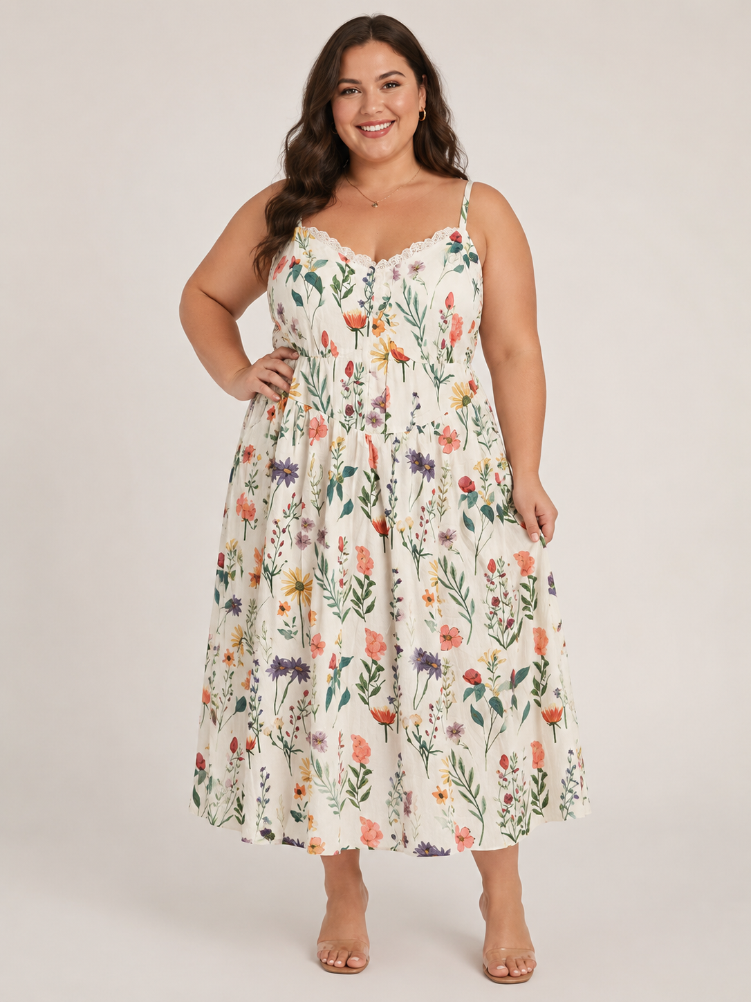 Floral Plus Size Midi Dress