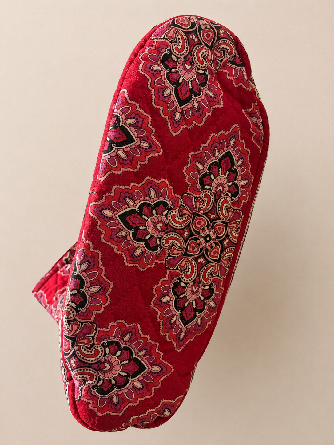 Vera Bradley Red Patterned Quilted Tote Bag