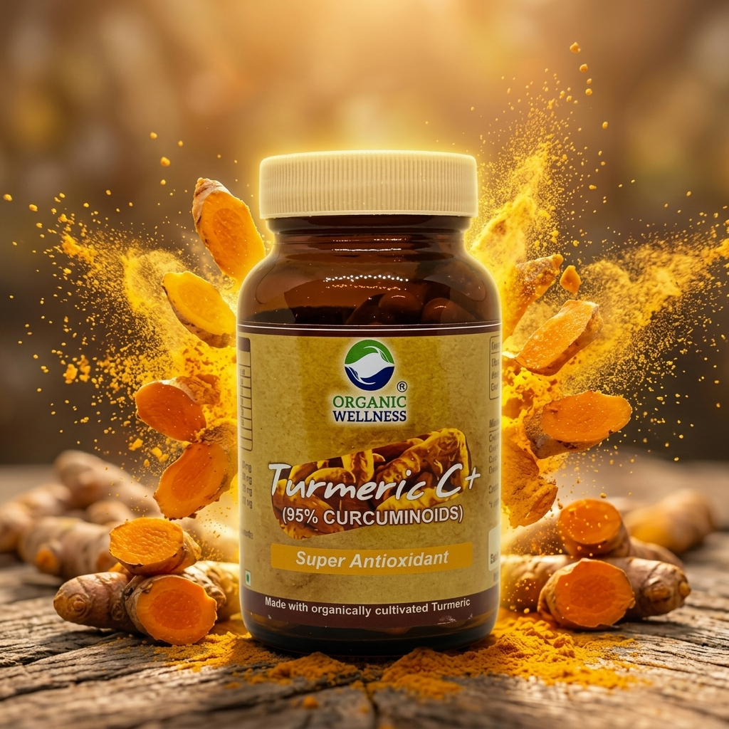 Organic Wellness Turmeric C+ Plant-Based Dietary Supplement (90 Veg Caps)