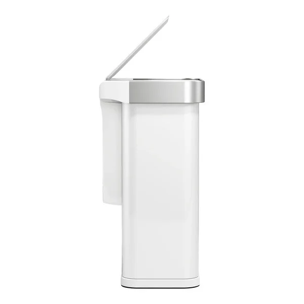 58L Voice Activated Sensor Can - White Steel