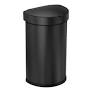 45L Semi-Round Sensor Can, Matte Black Stainless Steel