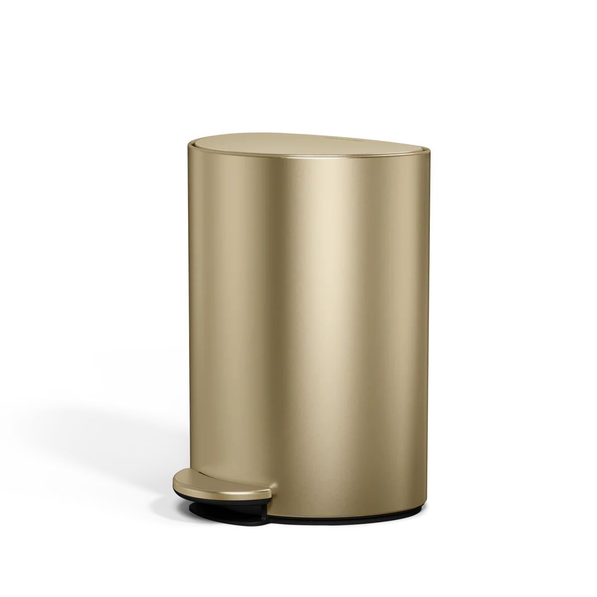 6L semi-round step can, matte gold steel