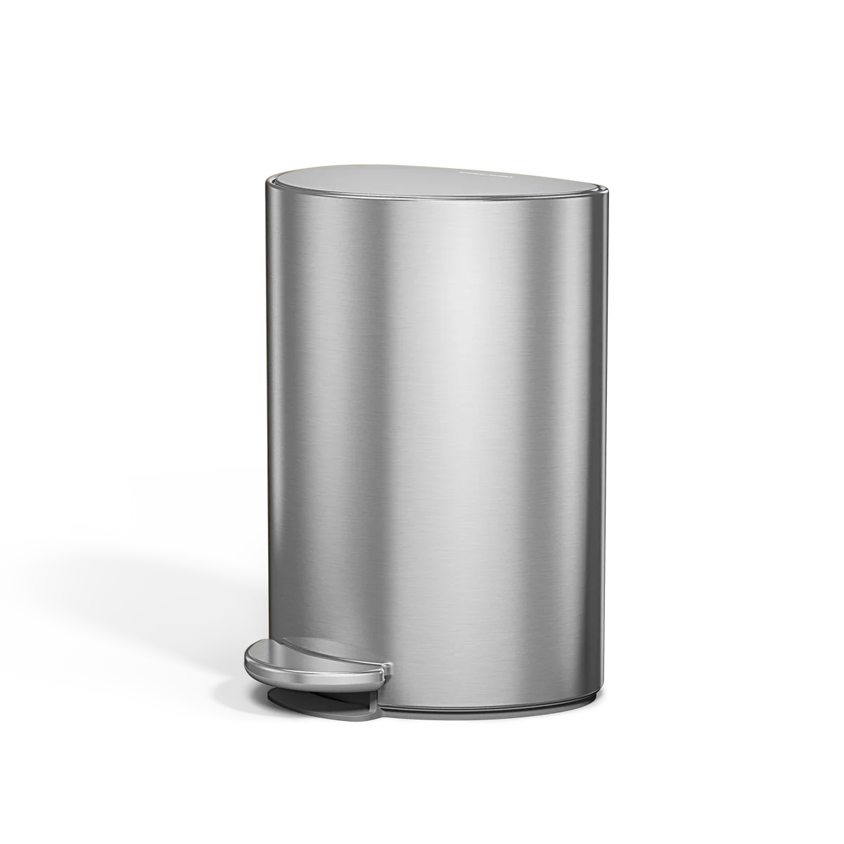 6L Semi-Round Step Can, Brushed Stainless Steel