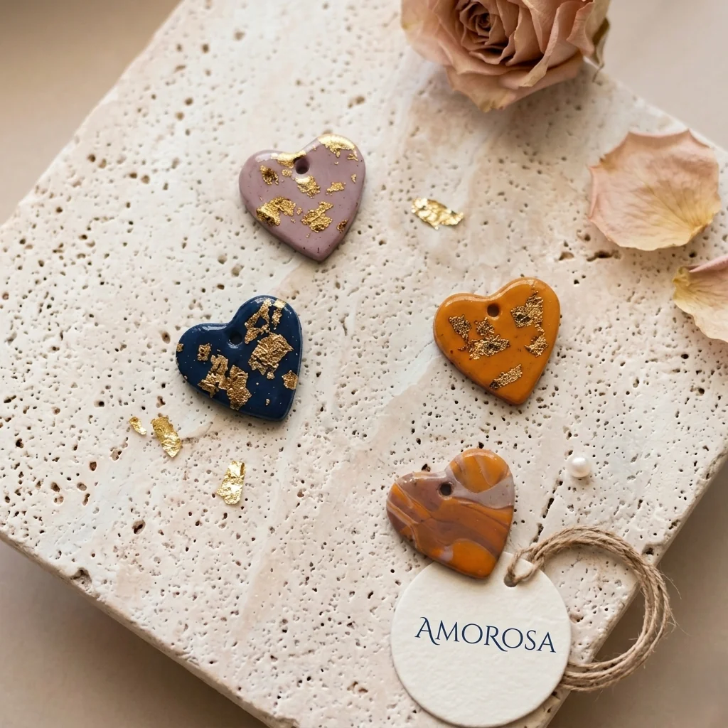AMOROSA - Boucles d'oreilles en pâte polymère