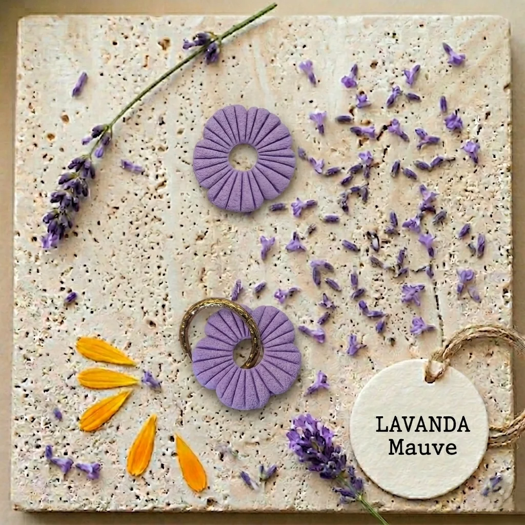 LAVANDA - Boucles d'oreilles en pâte polymère 