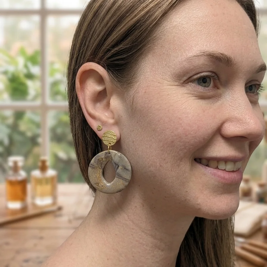 PIETRA LUNA - Boucles d'oreilles en pâte polymère