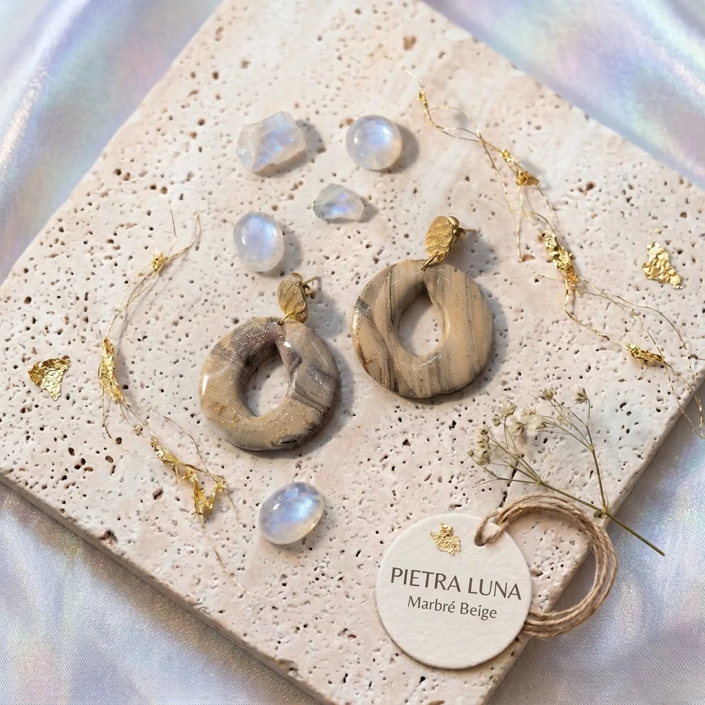 PIETRA LUNA - Boucles d'oreilles en pâte polymère