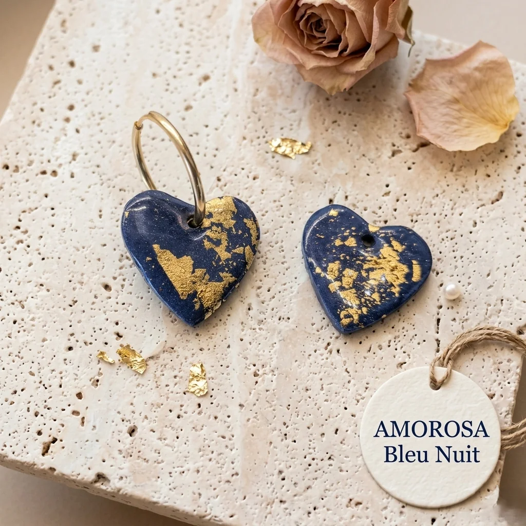 AMOROSA - Boucles d'oreilles en pâte polymère