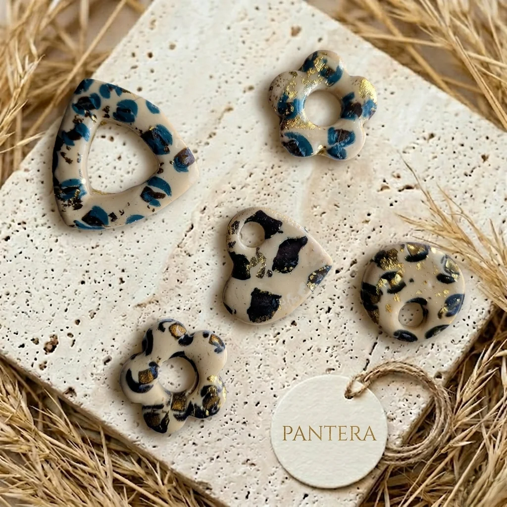 PANTERA - Boucles d'oreilles en pâte polymère