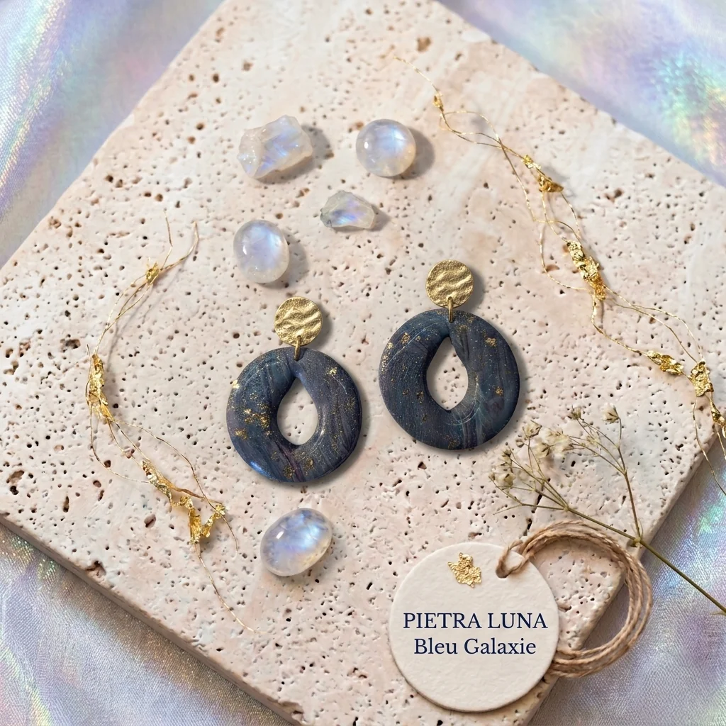 PIETRA LUNA - Boucles d'oreilles en pâte polymère