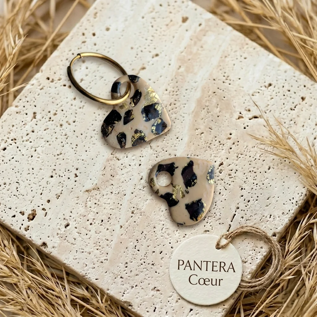 PANTERA - Boucles d'oreilles en pâte polymère