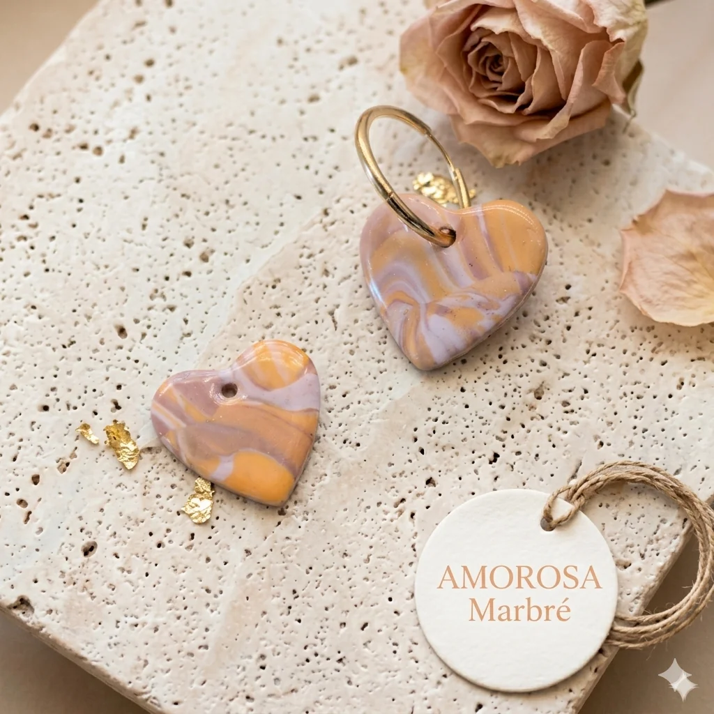 AMOROSA - Boucles d'oreilles en pâte polymère