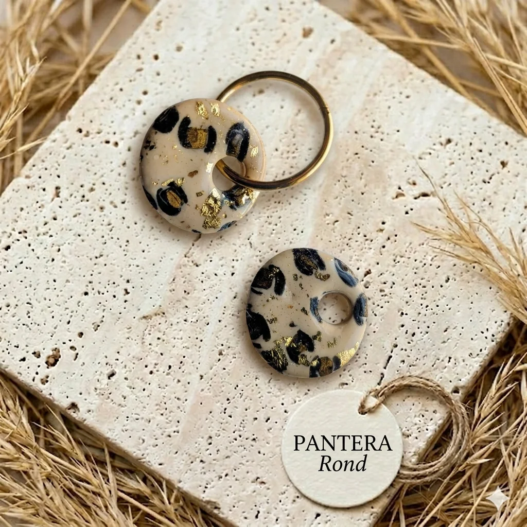 PANTERA - Boucles d'oreilles en pâte polymère