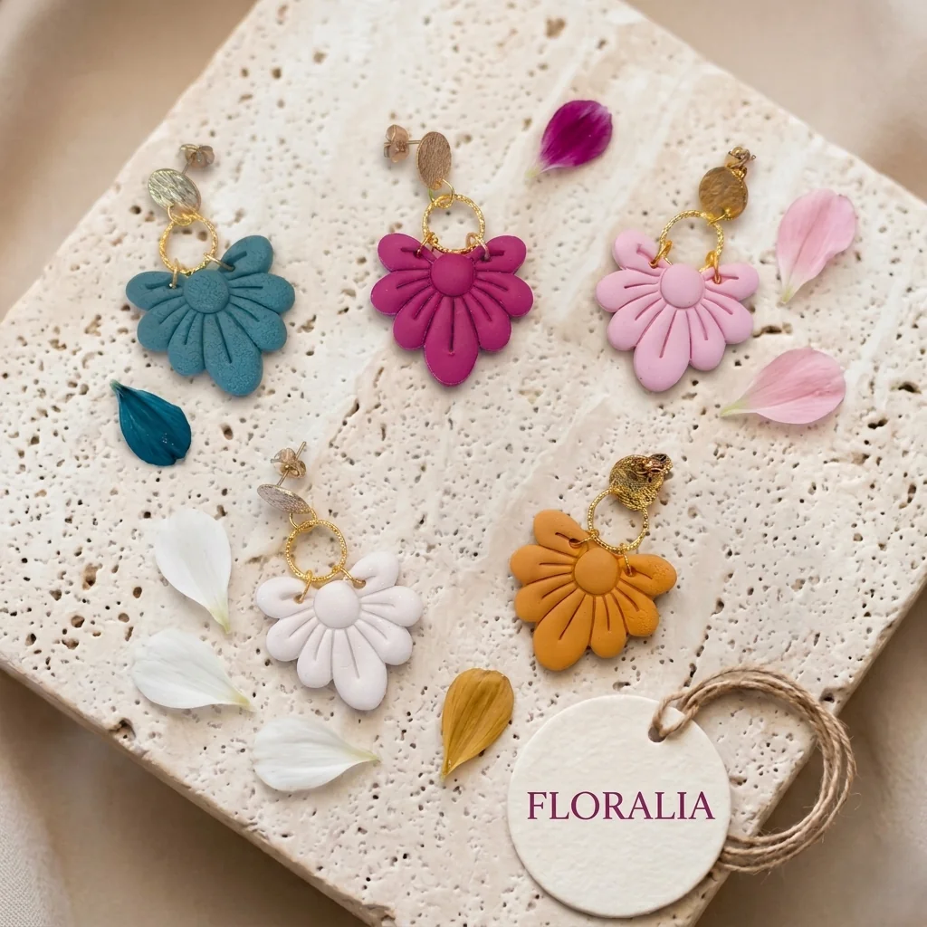 FLORALIA - Boucles d'oreilles en pâte polymère
