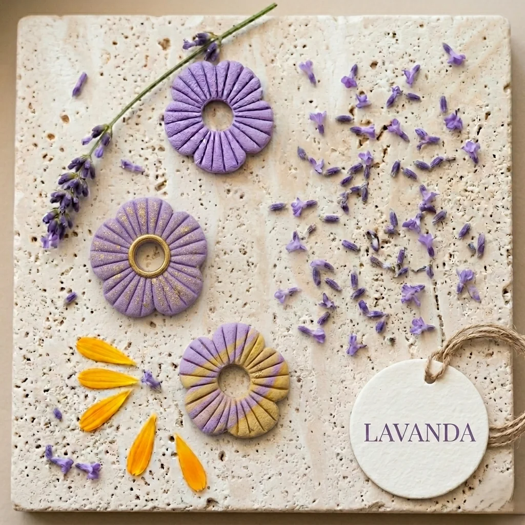 LAVANDA - Boucles d'oreilles en pâte polymère 