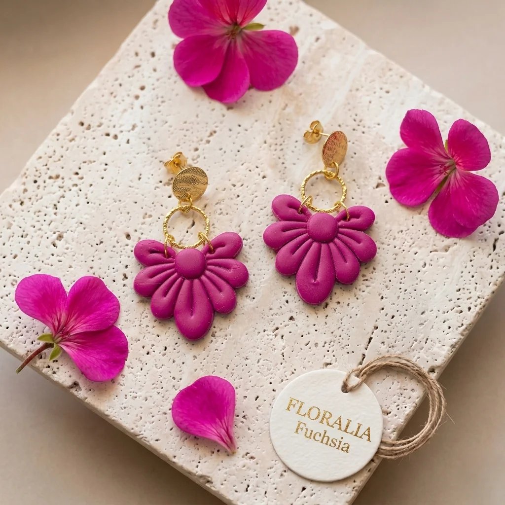 FLORALIA - Boucles d'oreilles en pâte polymère