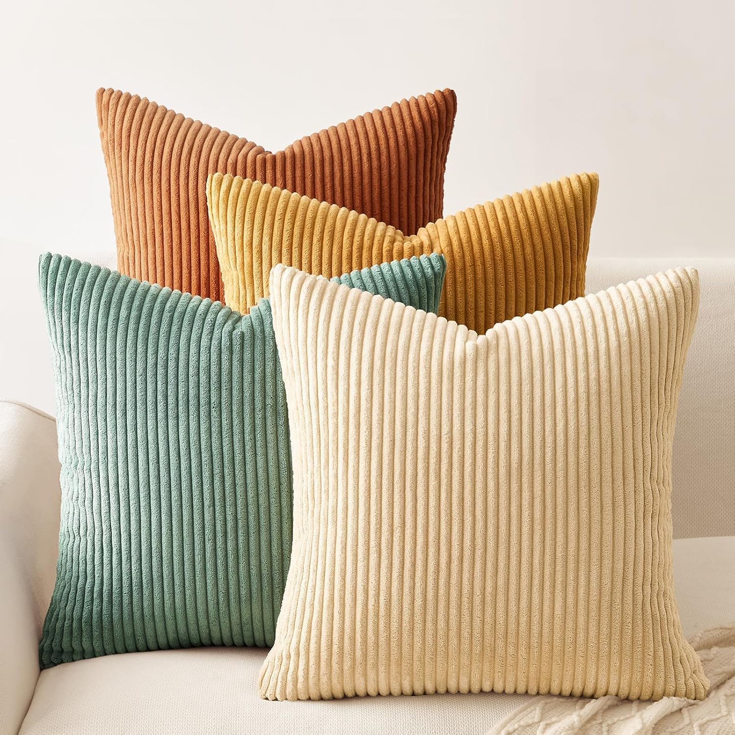Corduroy Throw Pillow Set