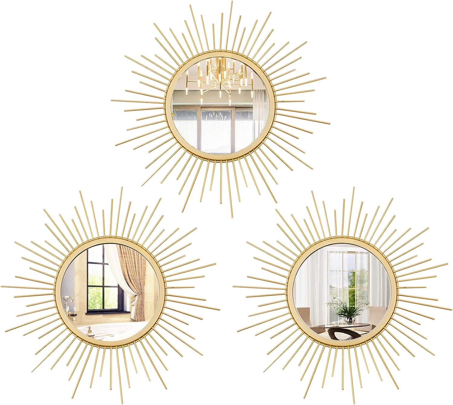 Sunburst Wall Mirror Set