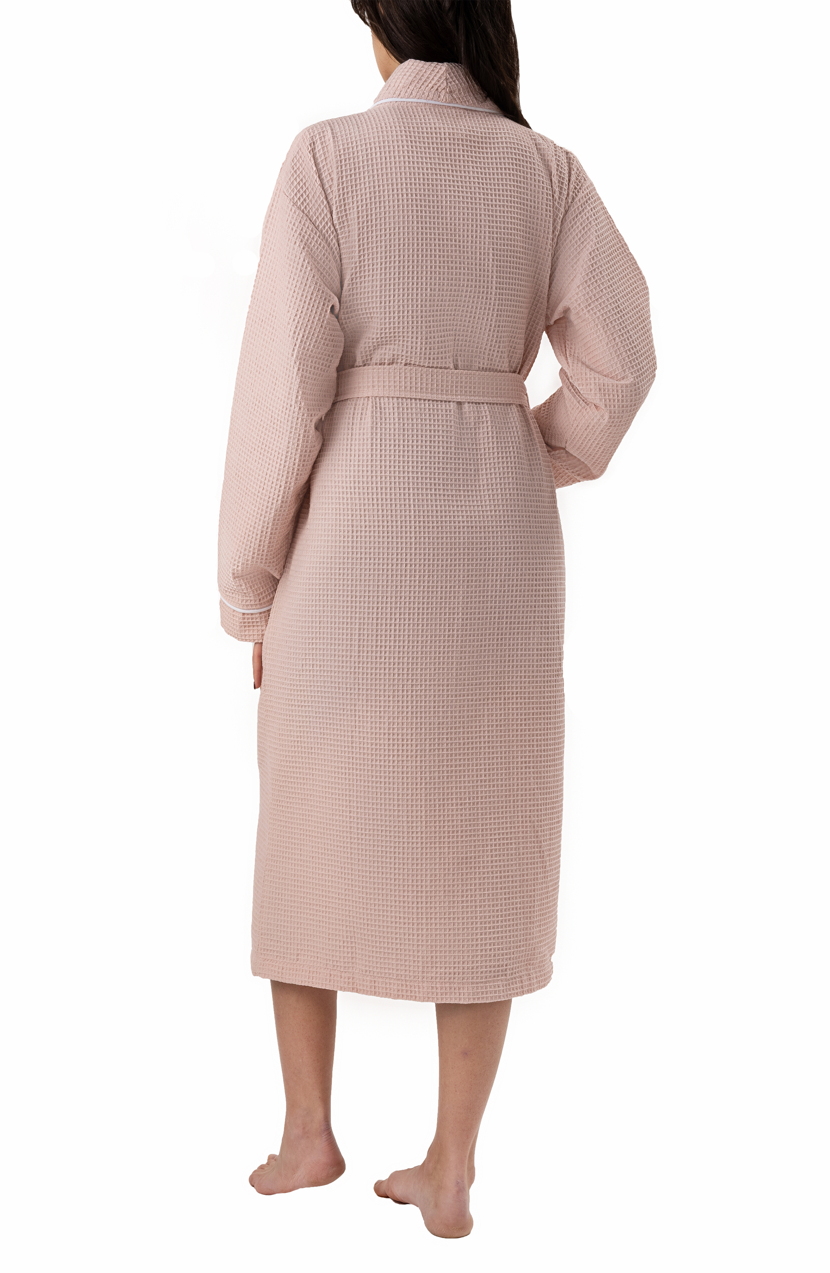Piped Waffle Weave Bathrobe - Turkish Towels