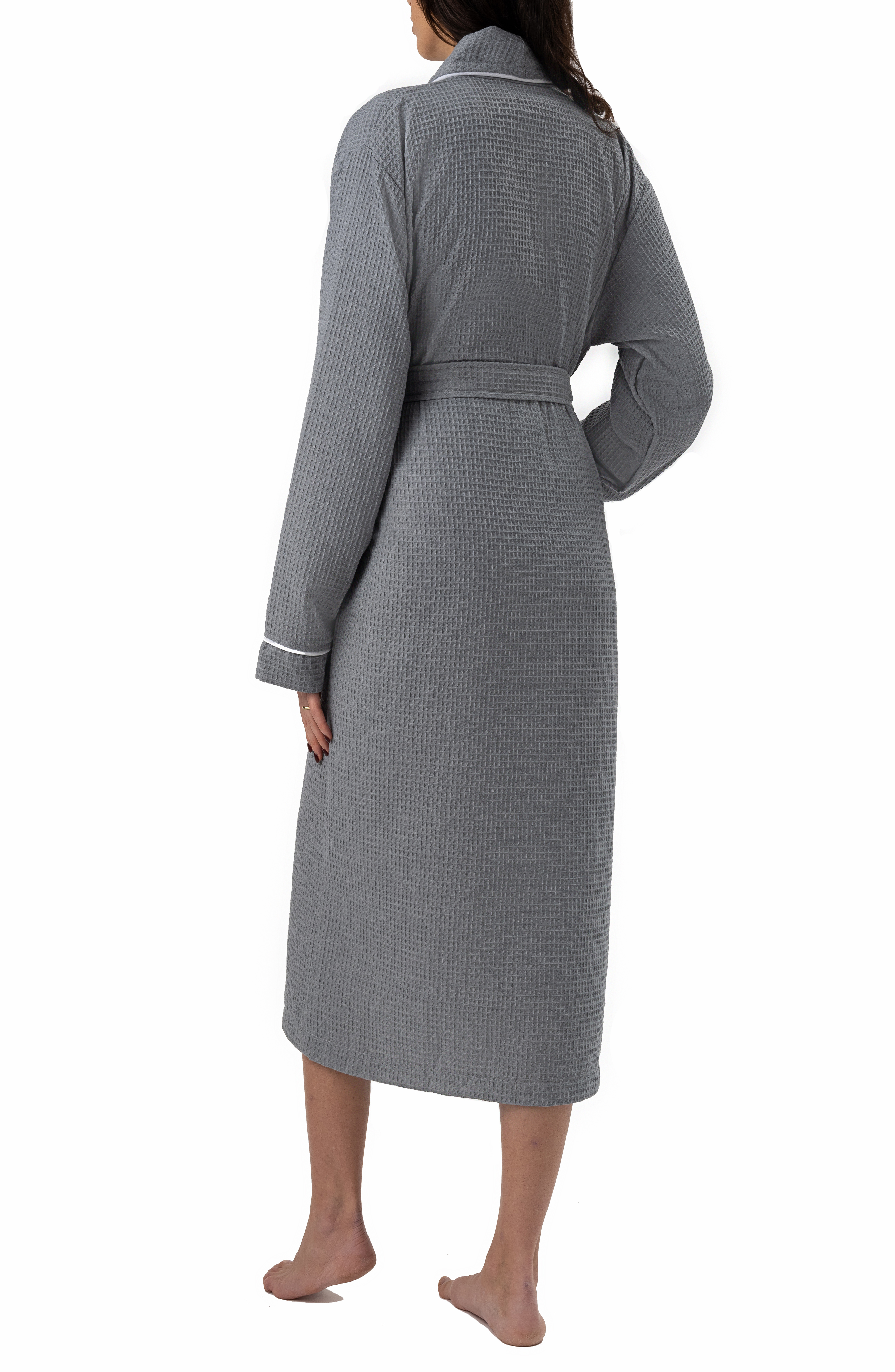 Piped Waffle Weave Bathrobe - Turkish Towels