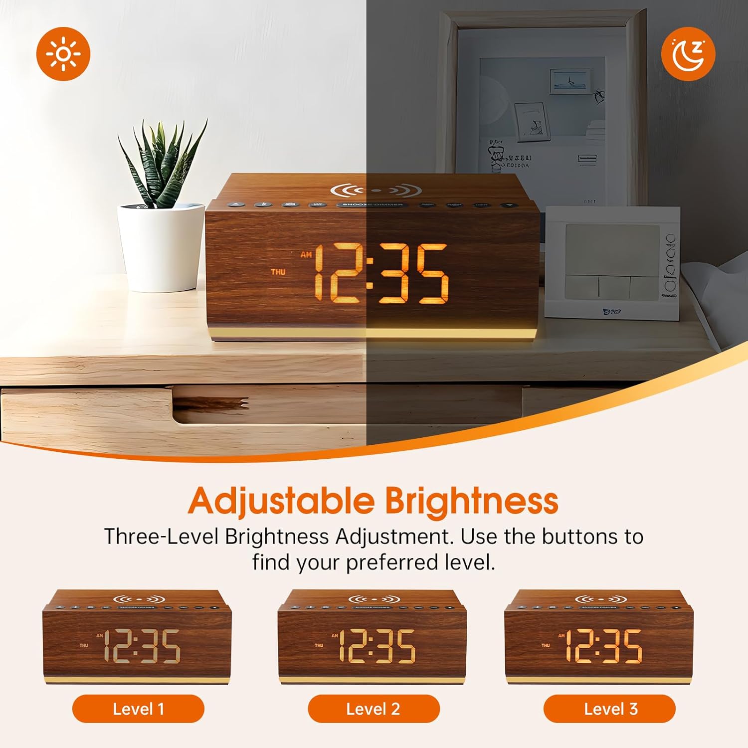 Wooden Digital Alarm Clock