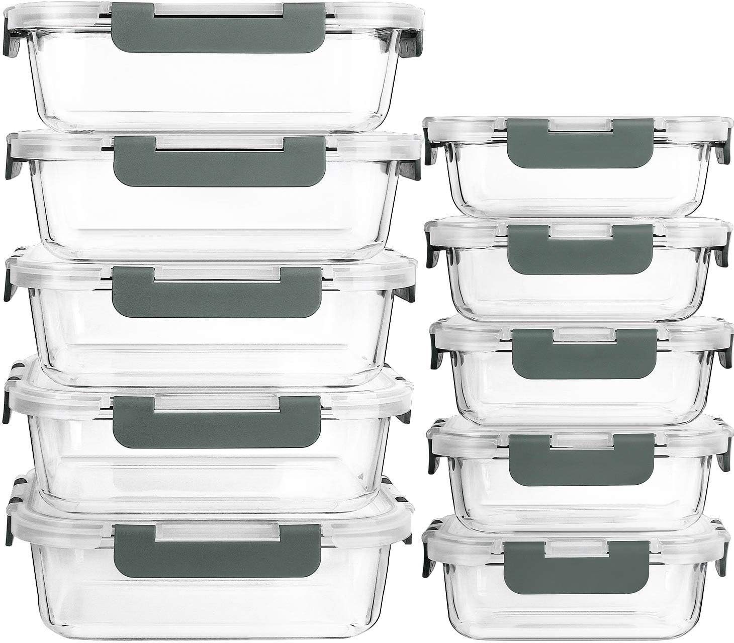 MCIRCO 10-Pack Glass Meal Prep Containers