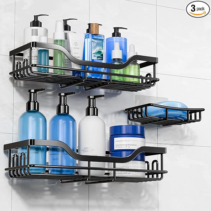 OMAIRA Adhesive Shower Caddy (2-Pack)