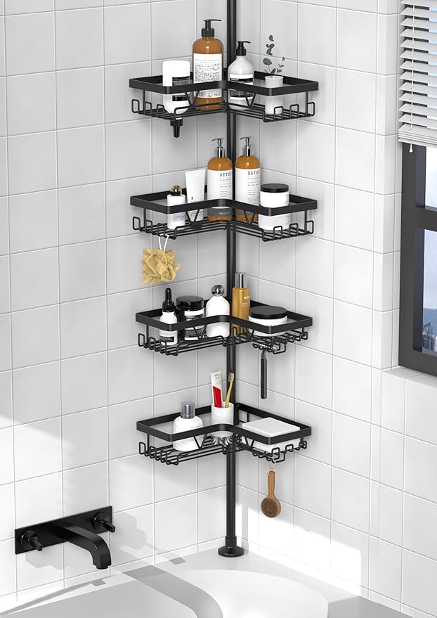KEGII Corner Shower Caddy Tension Pole