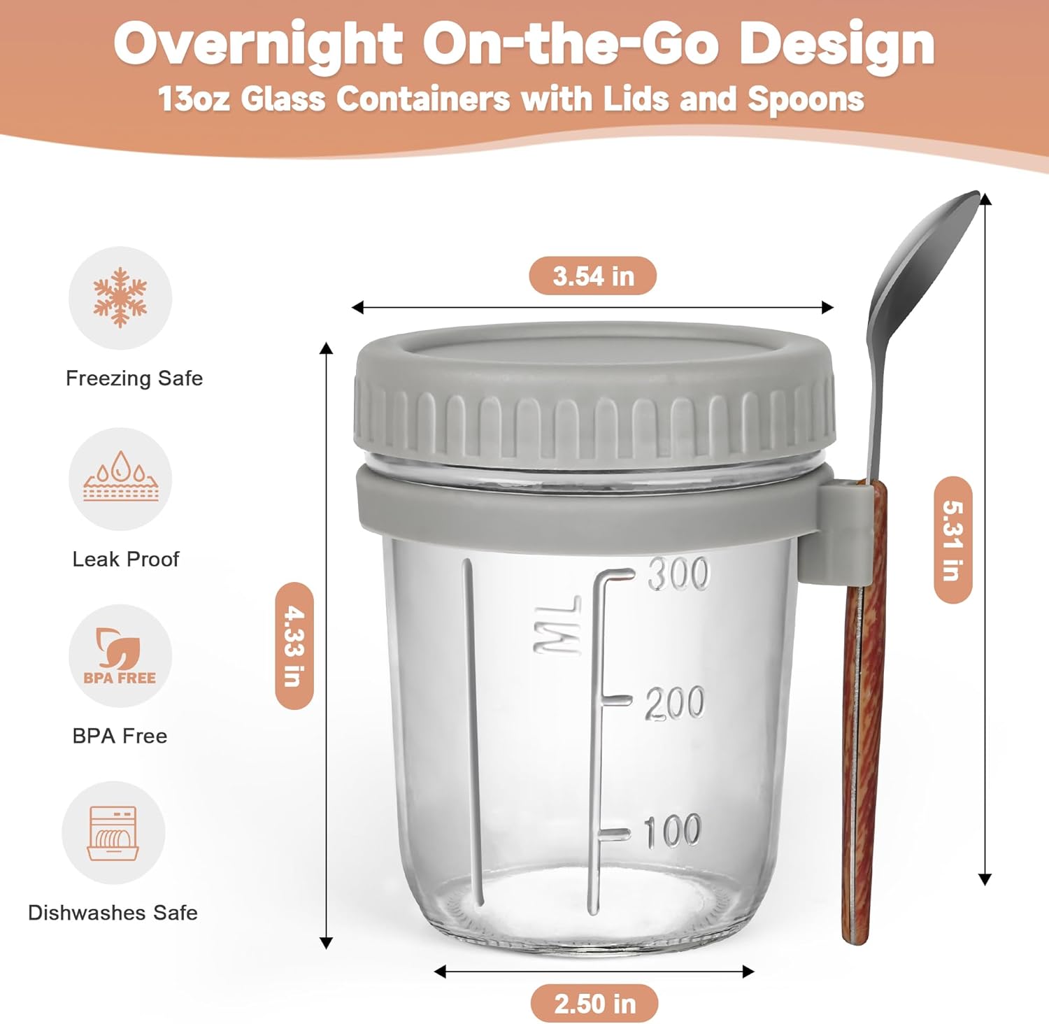 NETANY Overnight Oats Containers