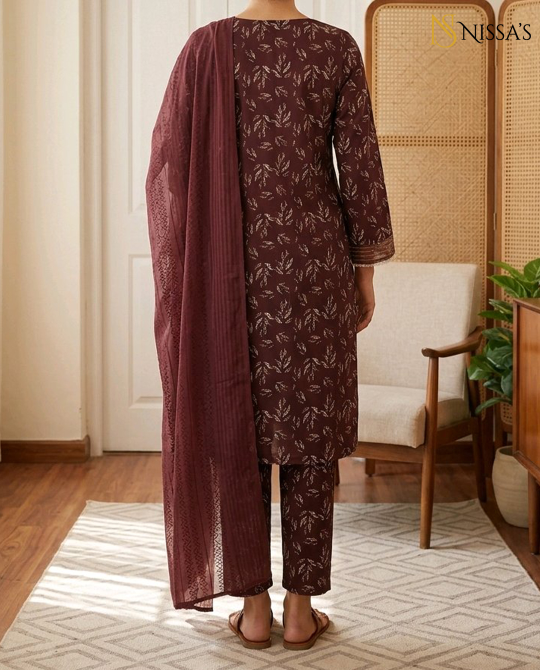 3Pc Printed Suit 