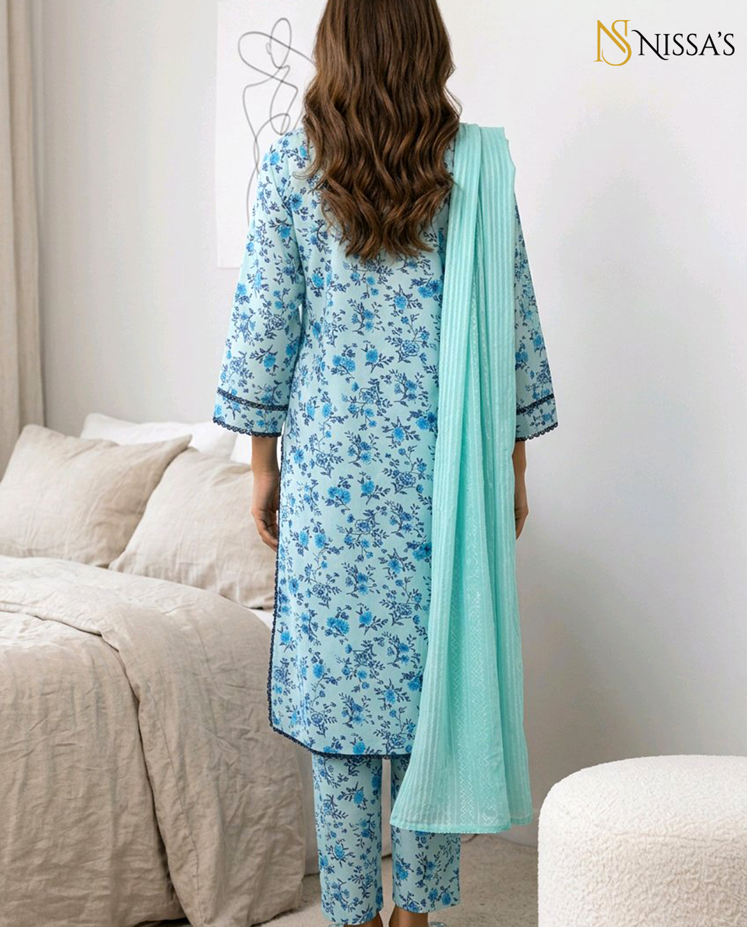 3Pc Printed Suit
