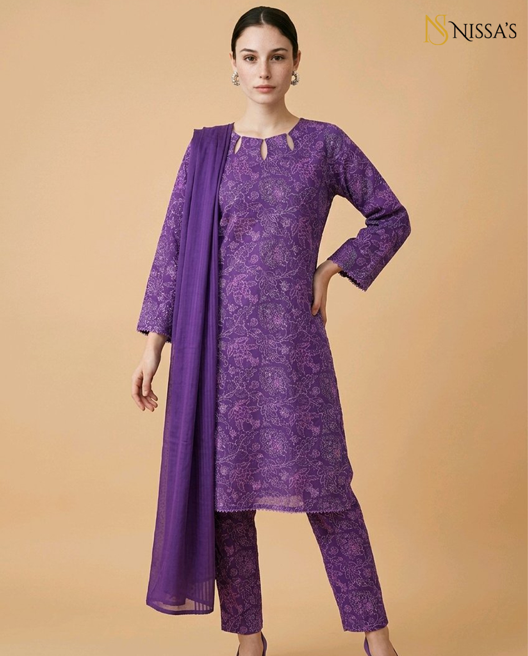 3Pc Printed Suit 