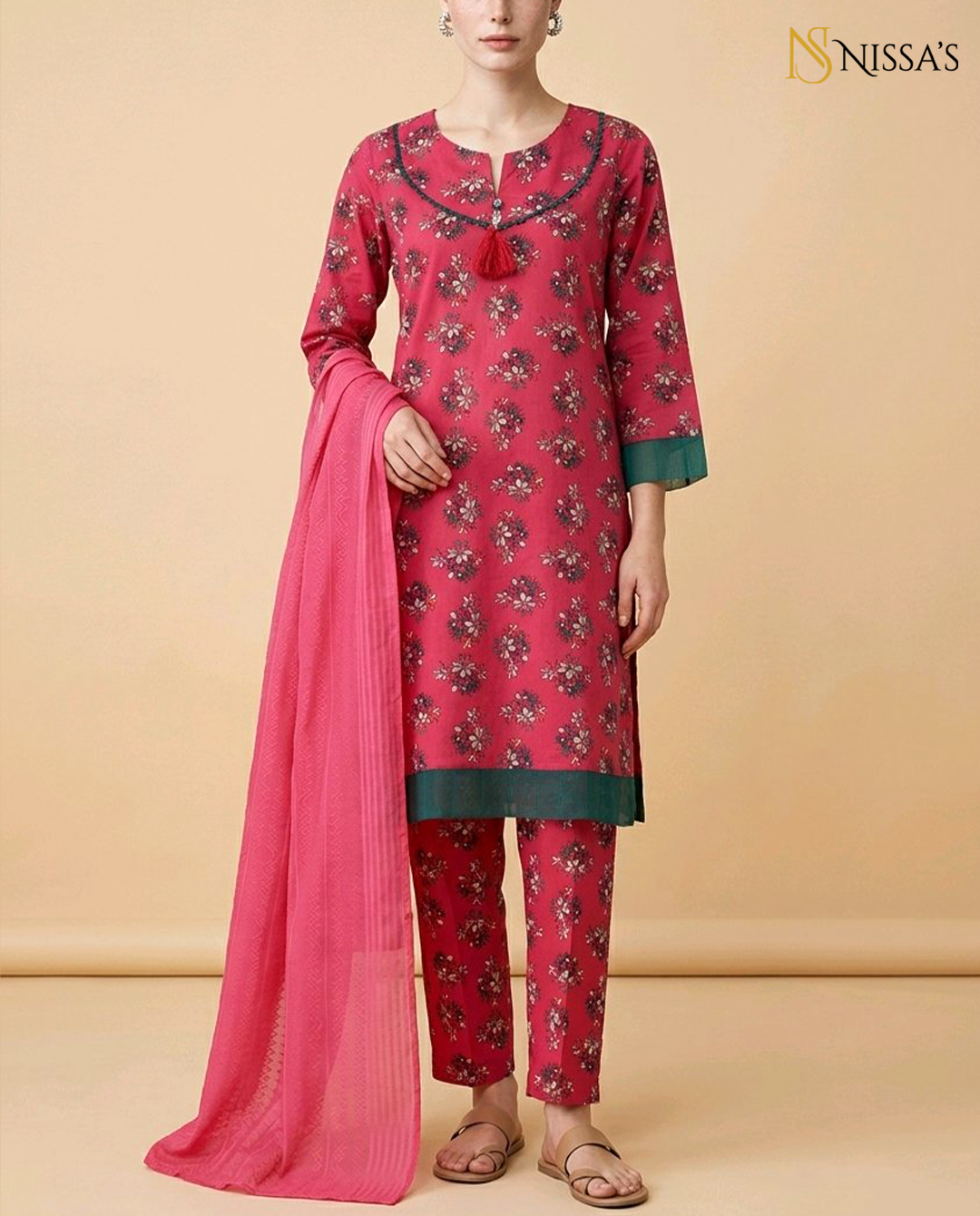 3Pc Printed Suit 