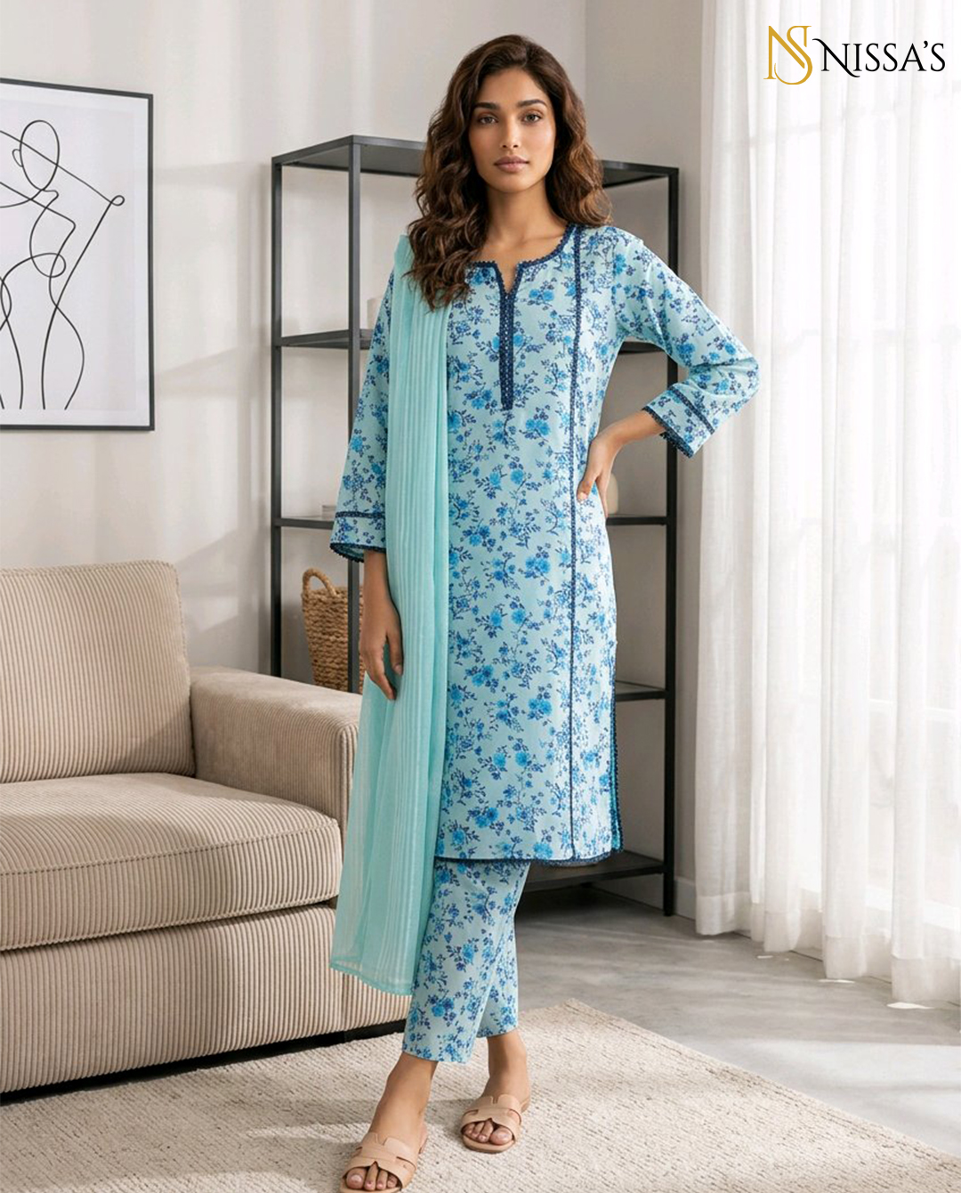 3Pc Printed Suit
