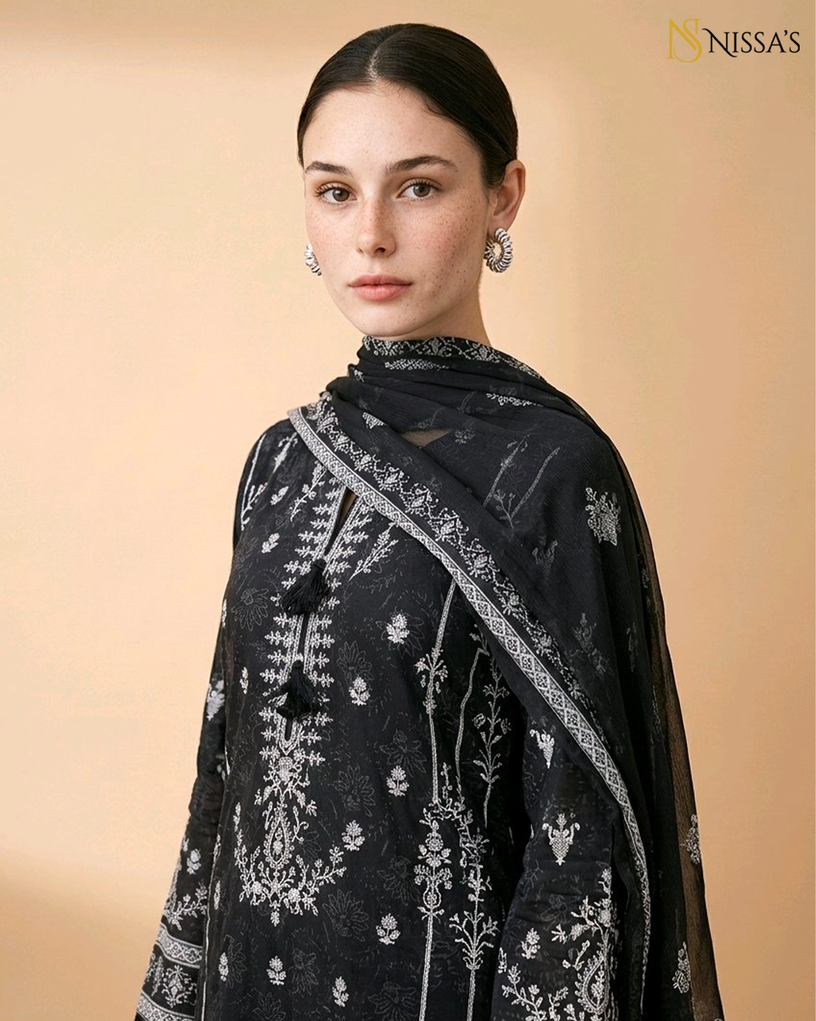3Pc Embroidered Suit NS.082-0014