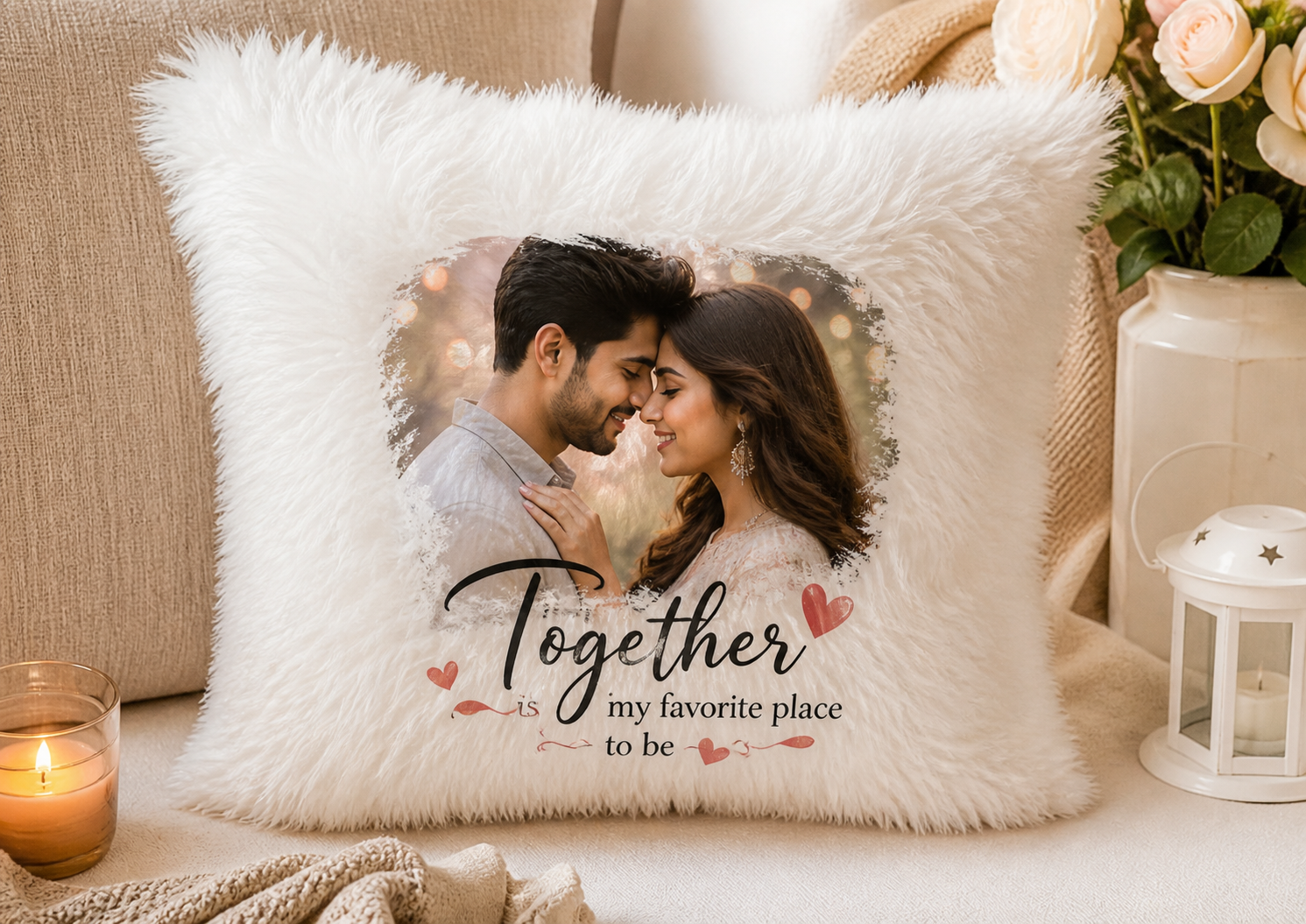 Personalized Couple Photo Cushion